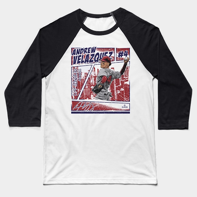 Andrew Velazquez Los Angeles A Comic Baseball T-Shirt by Jesse Gorrell